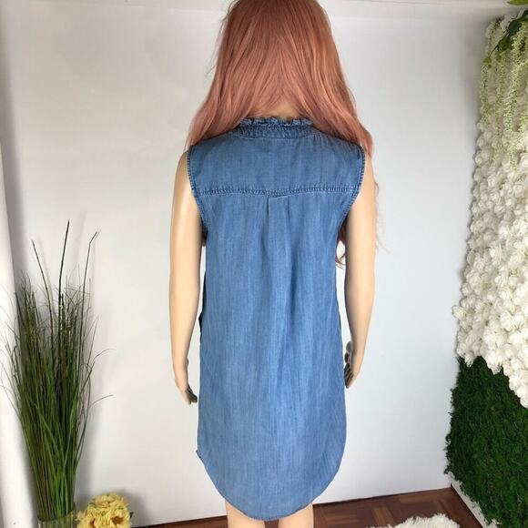 NWT Max Jeans Denim Ruffle Dress Pockets Size S - Picture 7 of 10